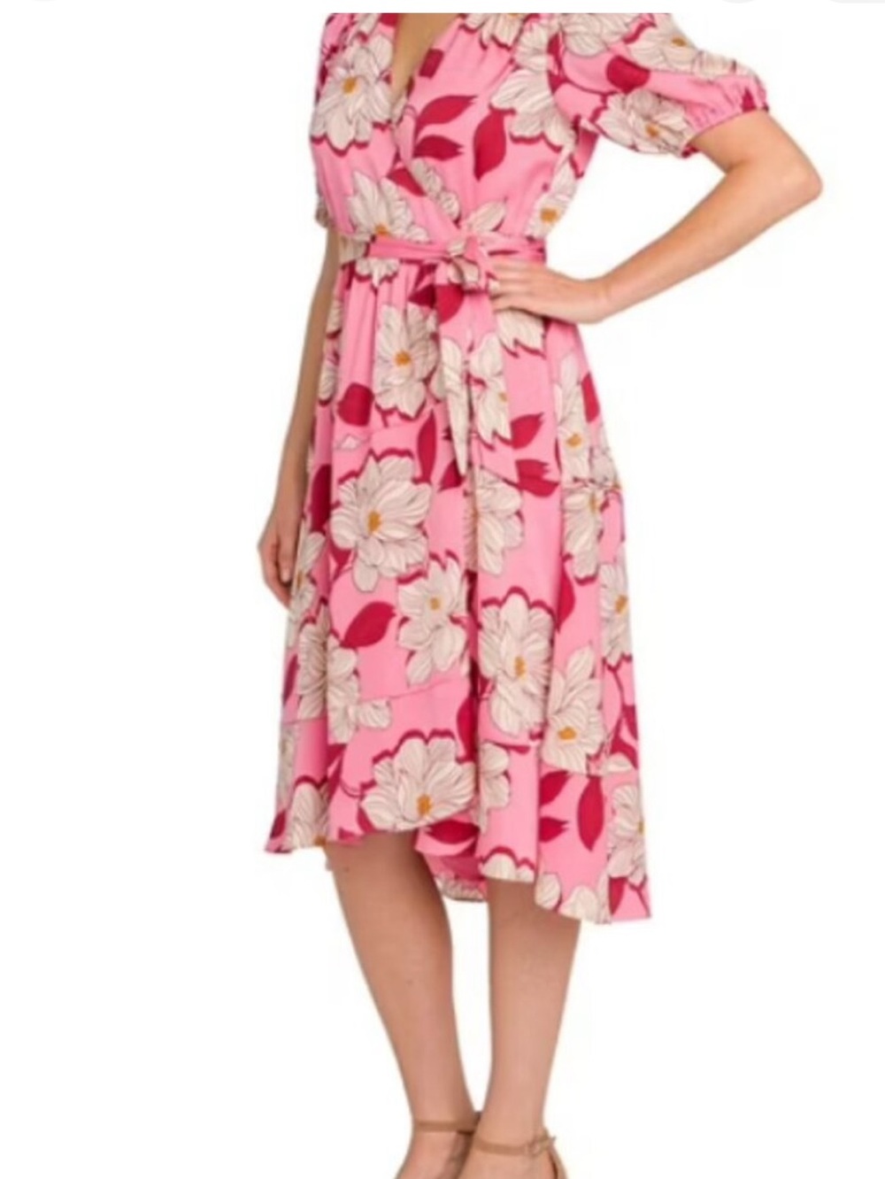 Draper James Pink Wrap Midi Dress Size M NWT Flowy
Feminine